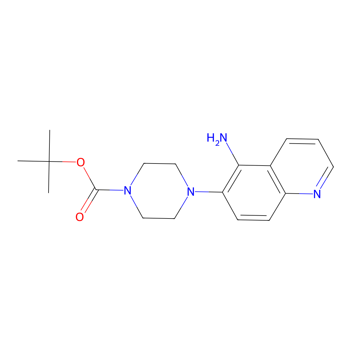 Tert-butyl 4-(5-aminoquinolin-6-YL)piperazine-1-carboxylate molecular structure, CAS 1373233-21-6
