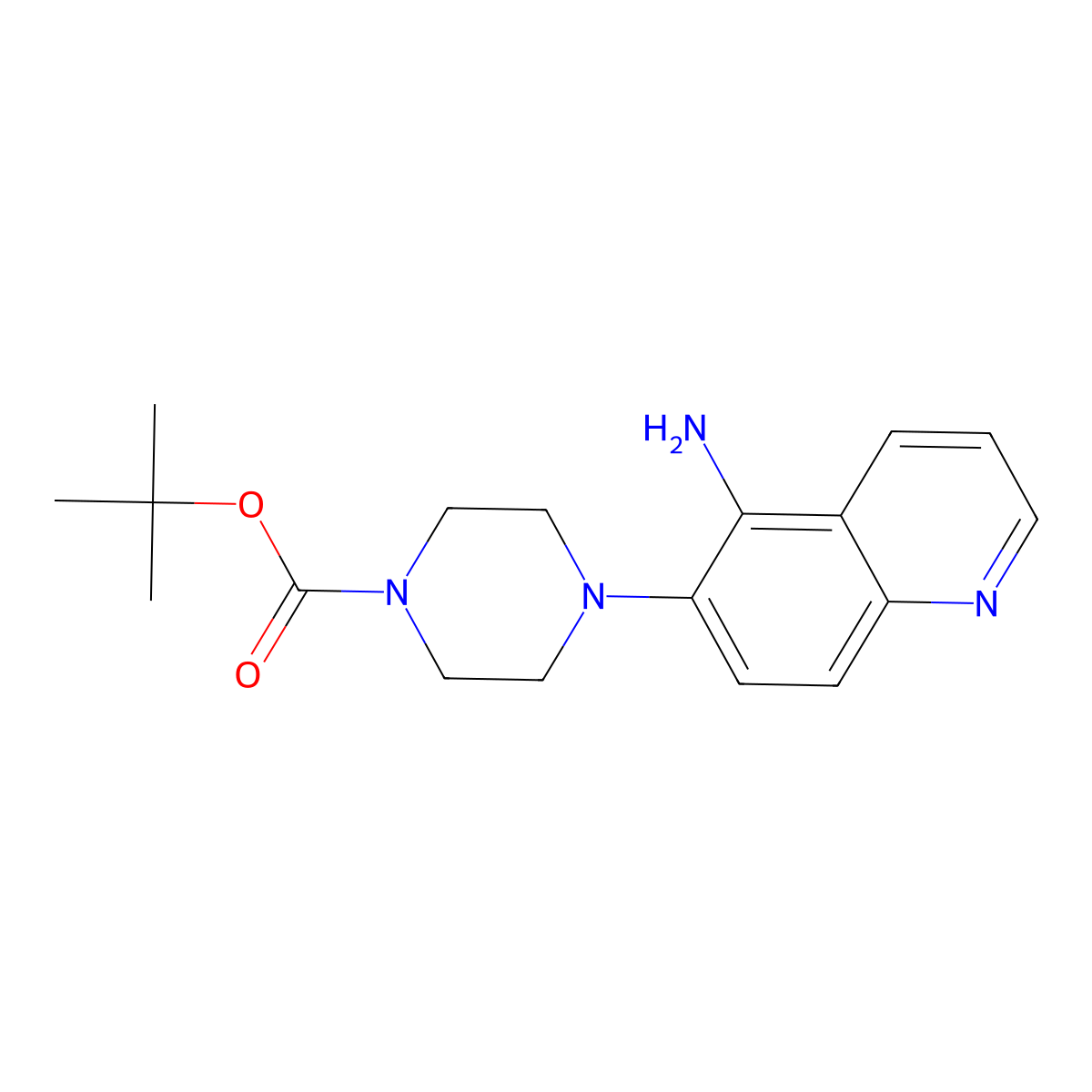 Tert-butyl 4-(5-aminoquinolin-6-YL)piperazine-1-carboxylate molecular structure, CAS 1373233-21-6