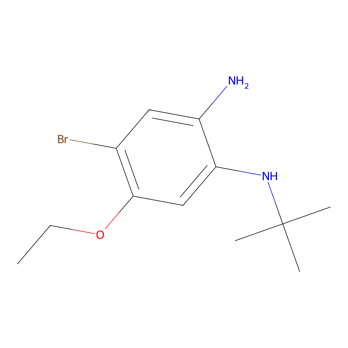4-Bromo-1-N-tert-butyl-5-ethoxybenzene-1,2-diamine molecular structure, CAS 1373233-27-2