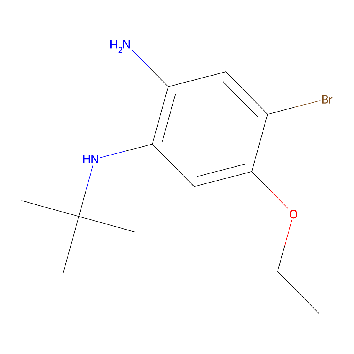 4-Bromo-1-N-tert-butyl-5-ethoxybenzene-1,2-diamine molecular structure, CAS 1373233-27-2