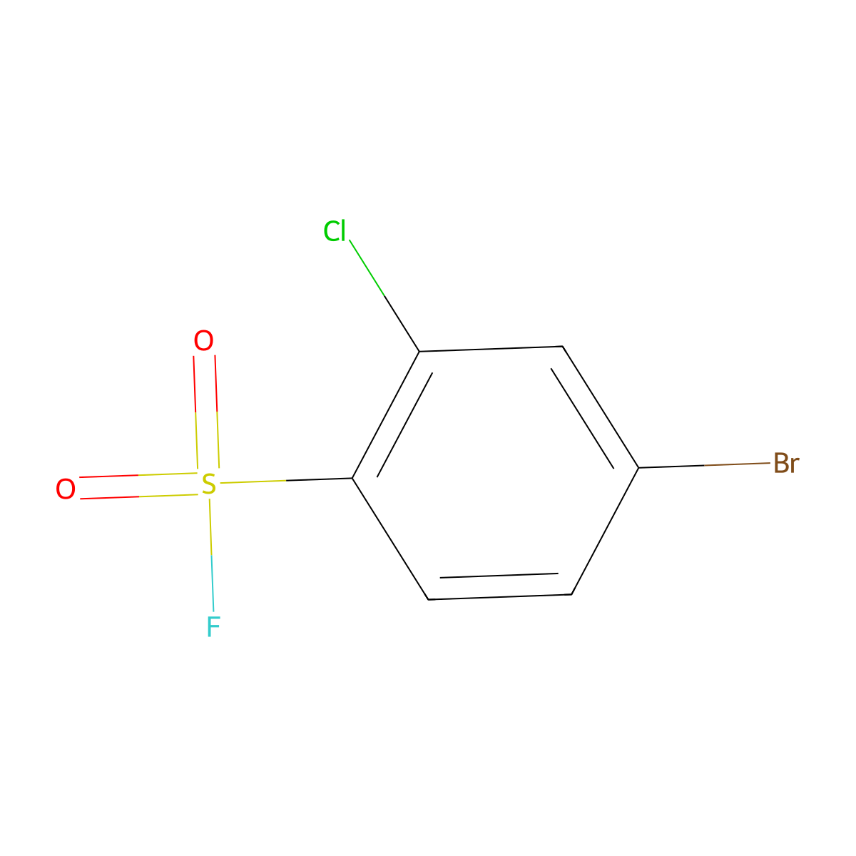 4-Bromo-2-chlorobenzene-1-sulfonyl fluoride molecular structure, CAS 1373233-31-8