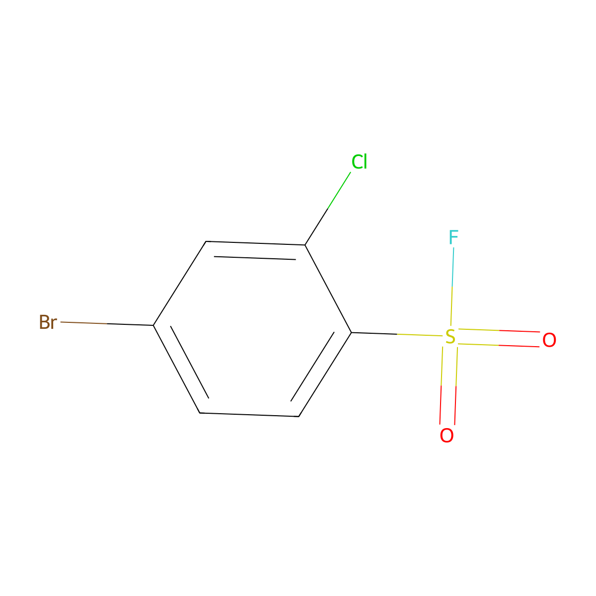 4-Bromo-2-chlorobenzene-1-sulfonyl fluoride molecular structure, CAS 1373233-31-8