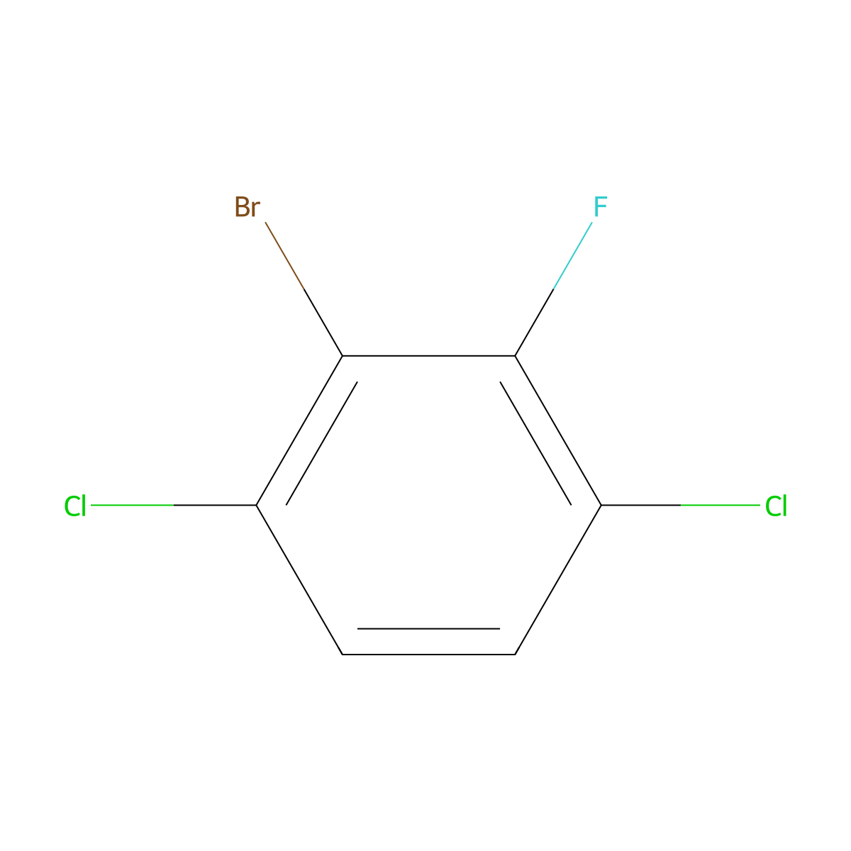 2-Bromo-1,4-dichloro-3-fluorobenzene molecular structure, CAS 1373233-32-9