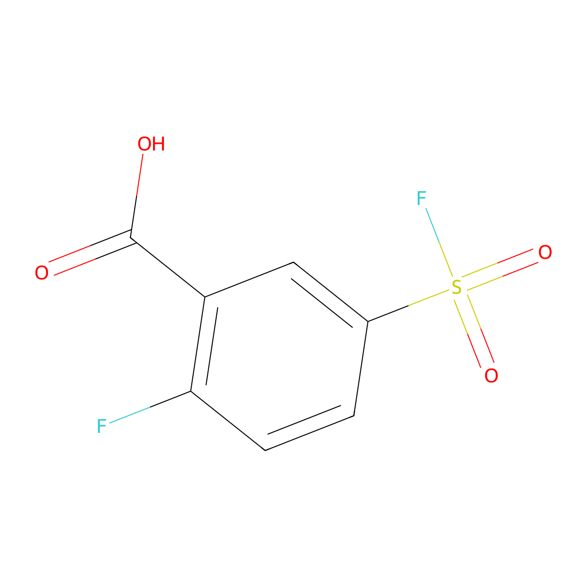2-Fluoro-5-(fluorosulfonyl)benzoic acid molecular structure, CAS 1373233-37-4
