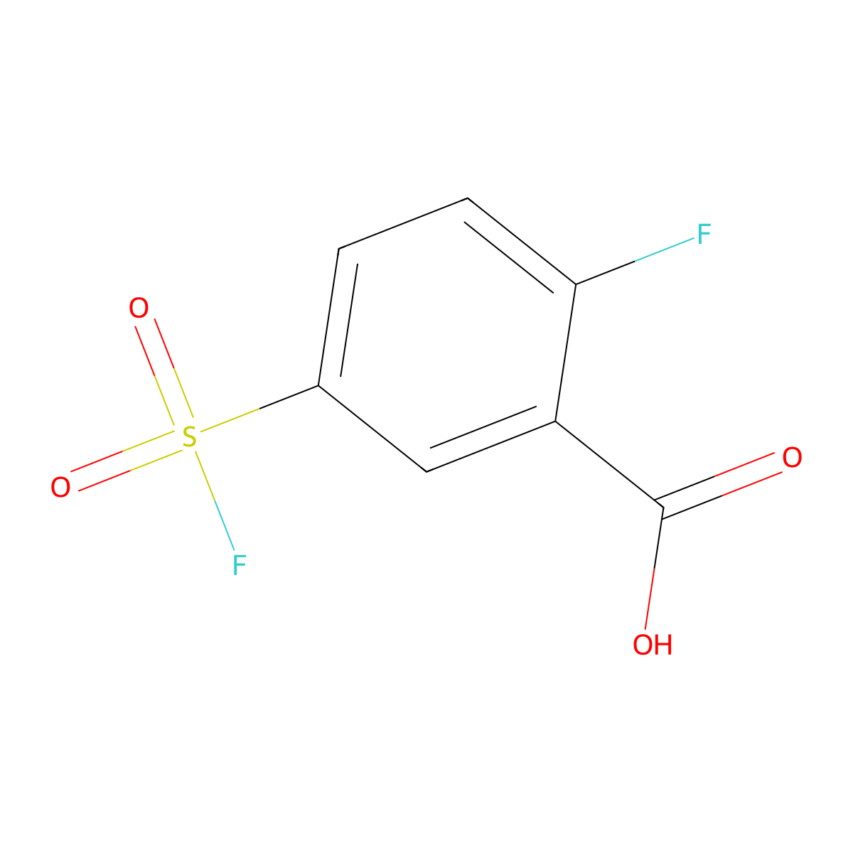 2-Fluoro-5-(fluorosulfonyl)benzoic acid molecular structure, CAS 1373233-37-4
