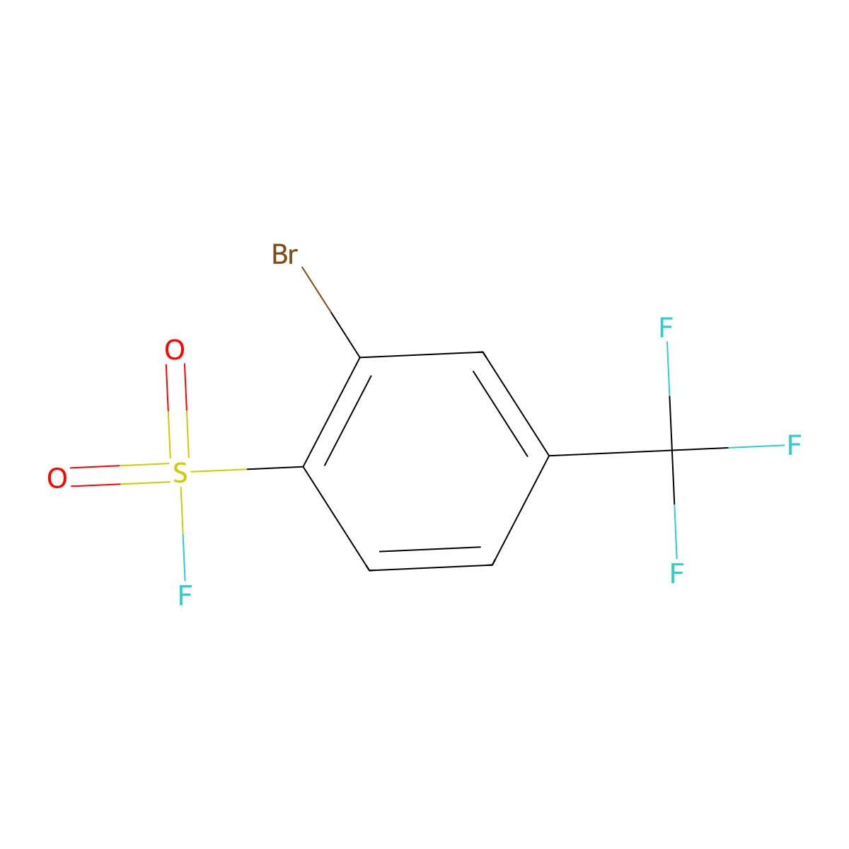 2-Bromo-4-(trifluoromethyl)benzenesulfonyl fluoride molecular structure, CAS 1373233-40-9