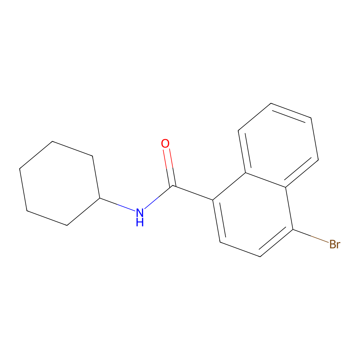 4-bromo-N-cyclohexylnaphthalene-1-carboxamide molecular structure, CAS 1373233-42-1