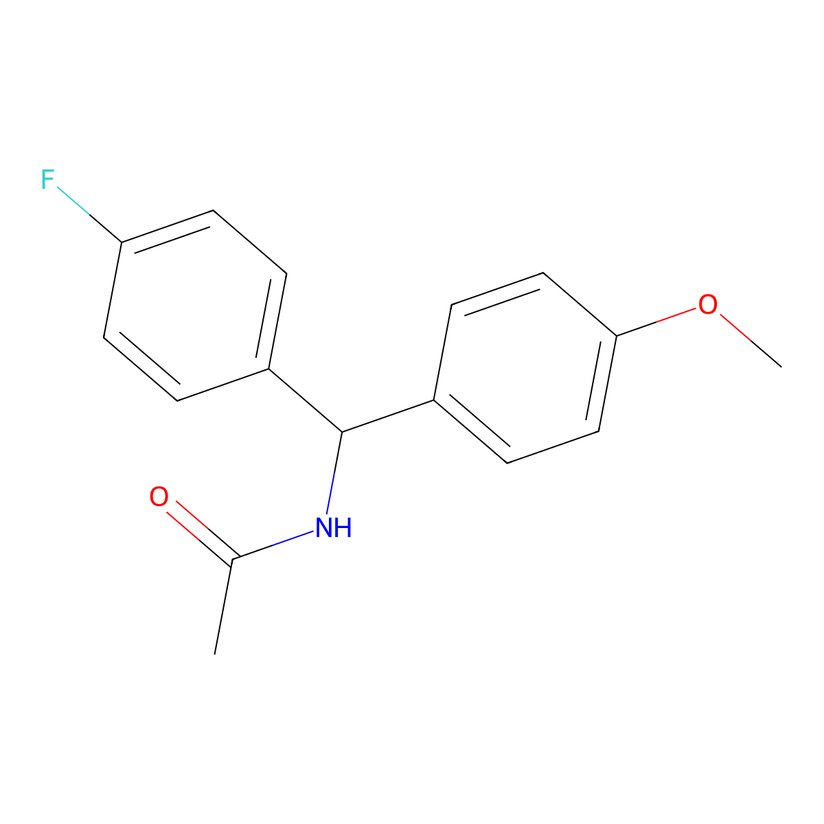 N-[(4-Fluorophenyl)(4-methoxyphenyl)methyl]acetamide molecular structure, CAS 1373233-45-4