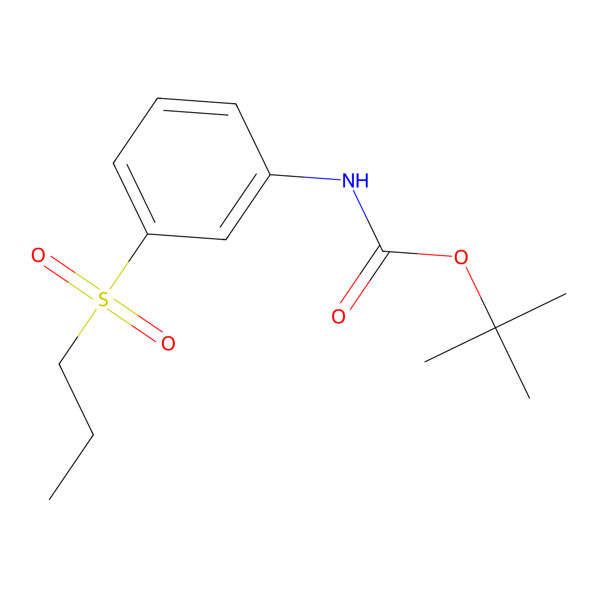 t-Butyl N-[3-(propane-1-sulfonyl)phenyl]carbamate molecular structure, CAS 1373233-47-6