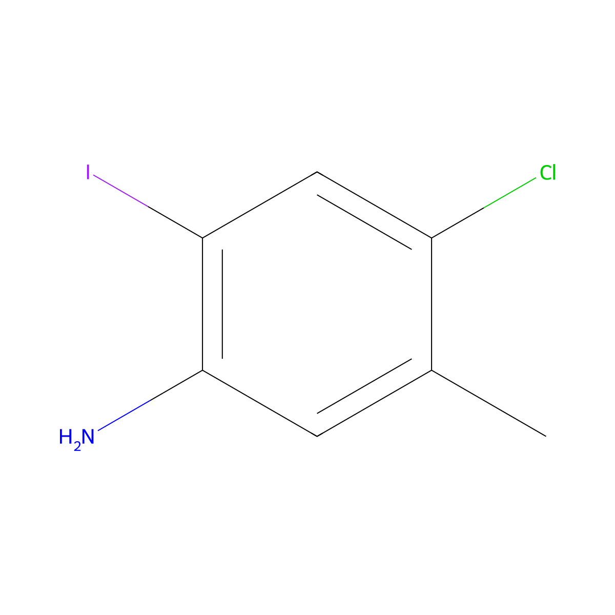 4-Chloro-2-iodo-5-methylaniline molecular structure, CAS 1373233-50-1