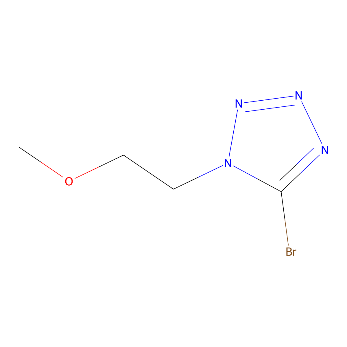 5-bromo-1-(2-methoxyethyl)-1H-1,2,3,4-tetrazole molecular structure, CAS 1373247-68-7