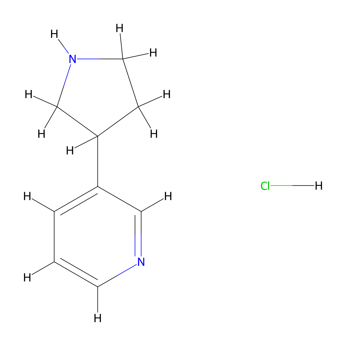 3-(Pyrrolidin-3-yl)pyridine hydrochloride molecular structure, CAS 1373253-17-8