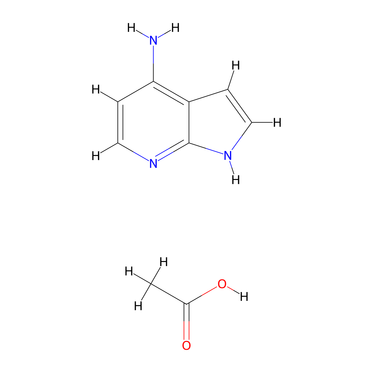 1H-Pyrrolo[2,3-b]pyridin-4-amine acetate molecular structure, CAS 1373253-21-4