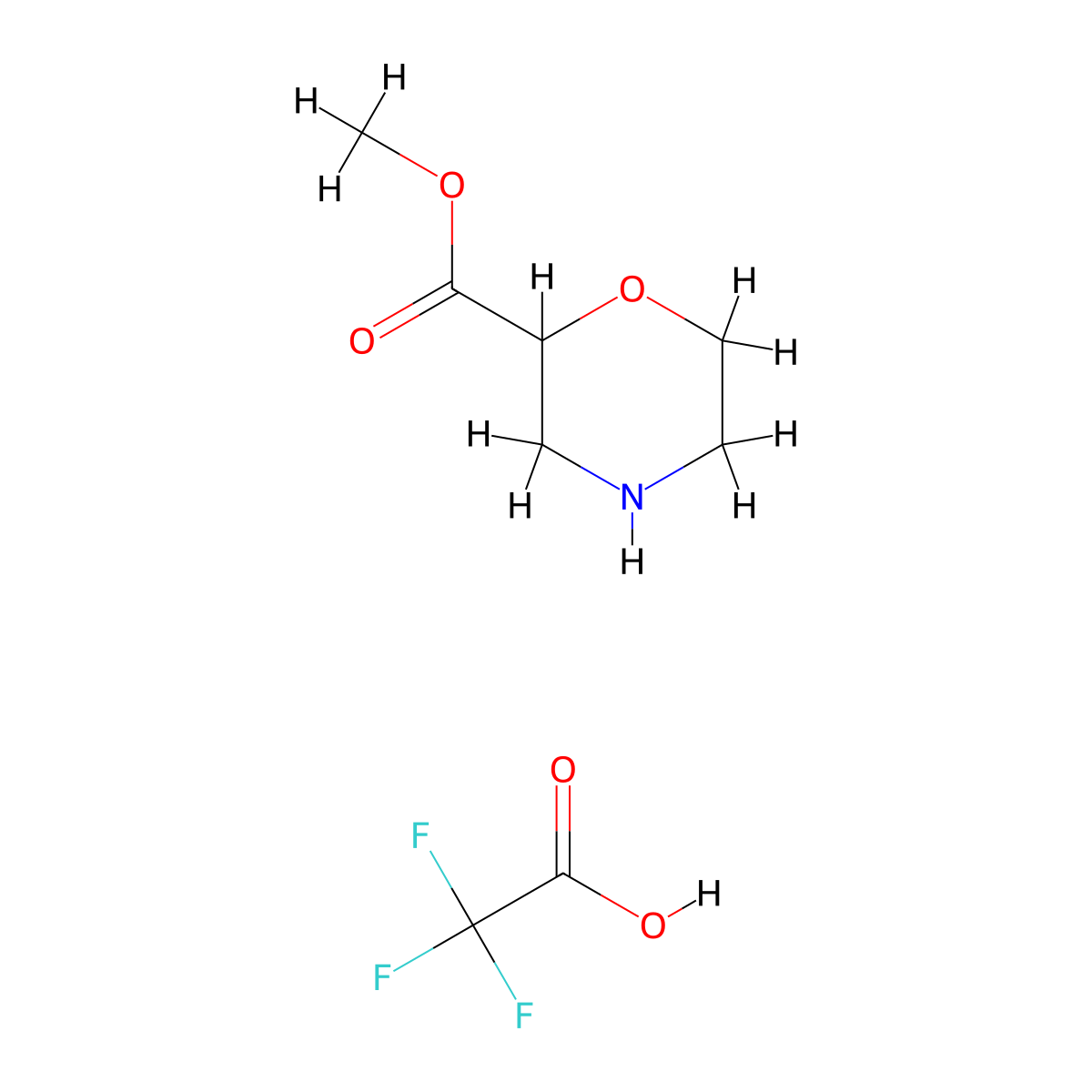 Methyl morpholine-2-carboxylate 2,2,2-trifluoroacetate molecular structure, CAS 1373253-22-5