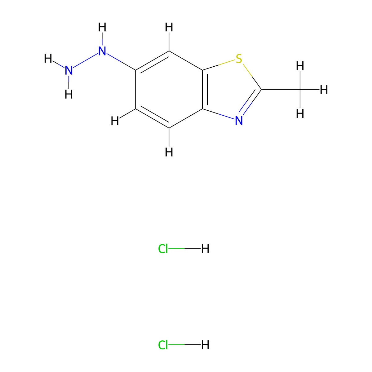 6-Hydrazino-2-methyl-1,3-benzothiazole dihydrochloride molecular structure, CAS 1373253-23-6