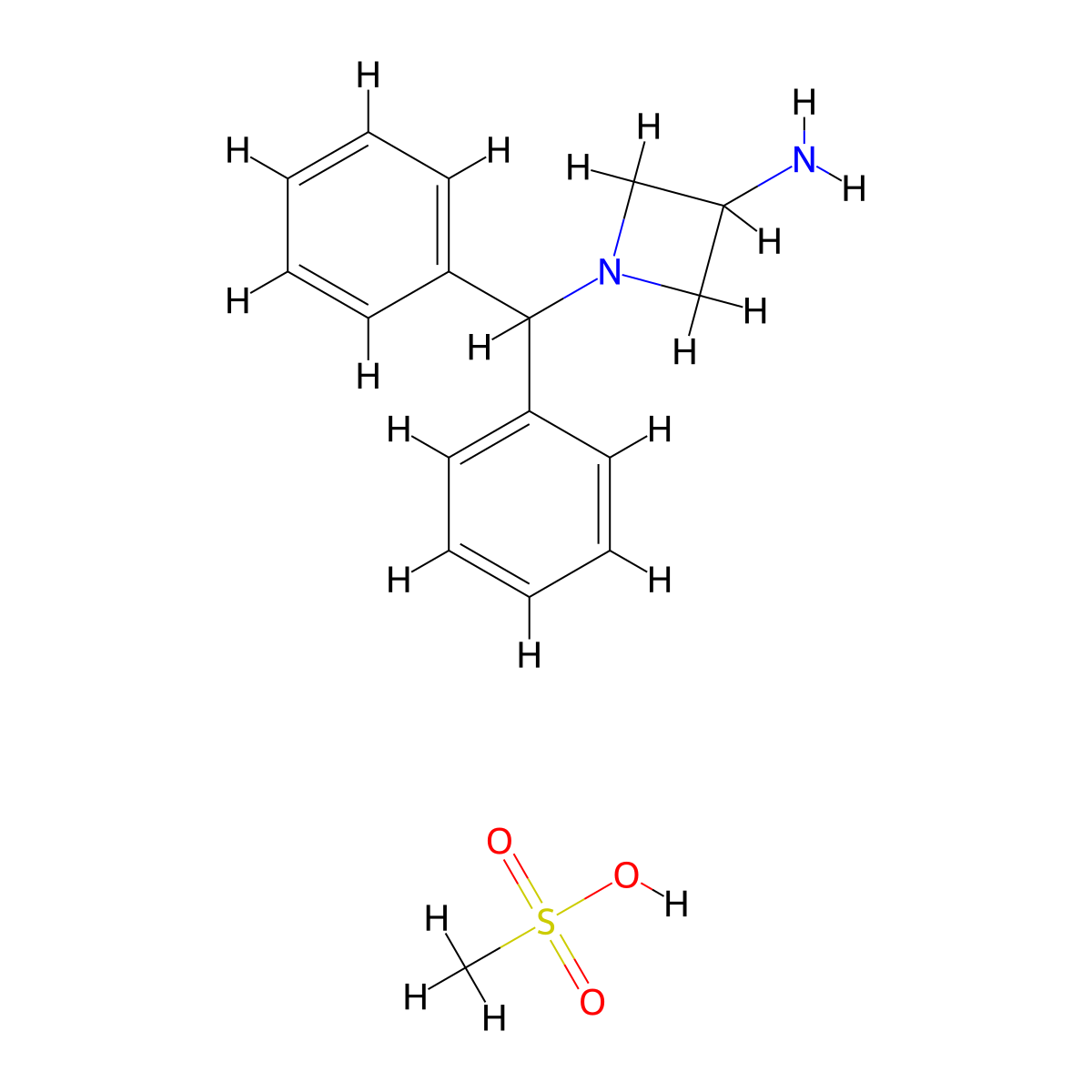 3-Amino-1-benzhydryl-azetidine mesylate molecular structure, CAS 1373253-26-9