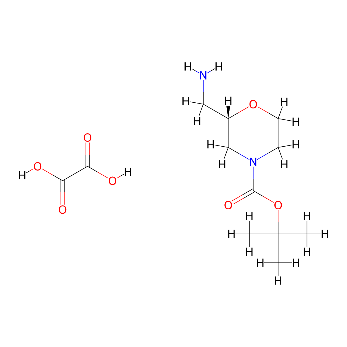 (S)-tert-Butyl 2-(aminomethyl)morpholine-4-carboxylate oxalate molecular structure, CAS 1373255-08-3