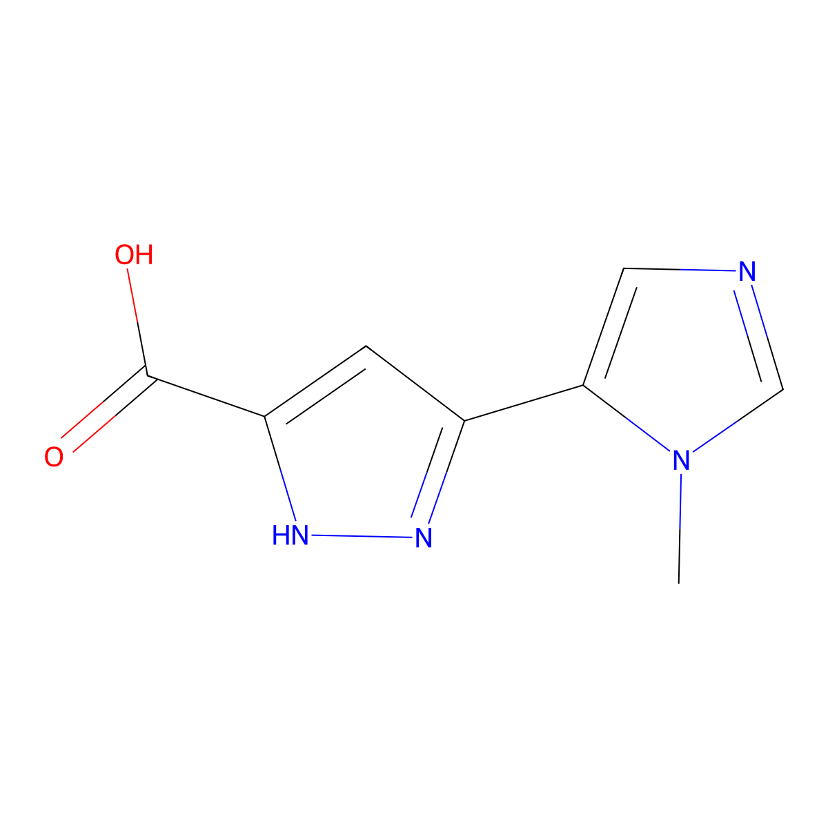 5-(1-methyl-1H-imidazol-5-yl)-1H-pyrazole-3-carboxylic acid molecular structure, CAS 1373264-71-1
