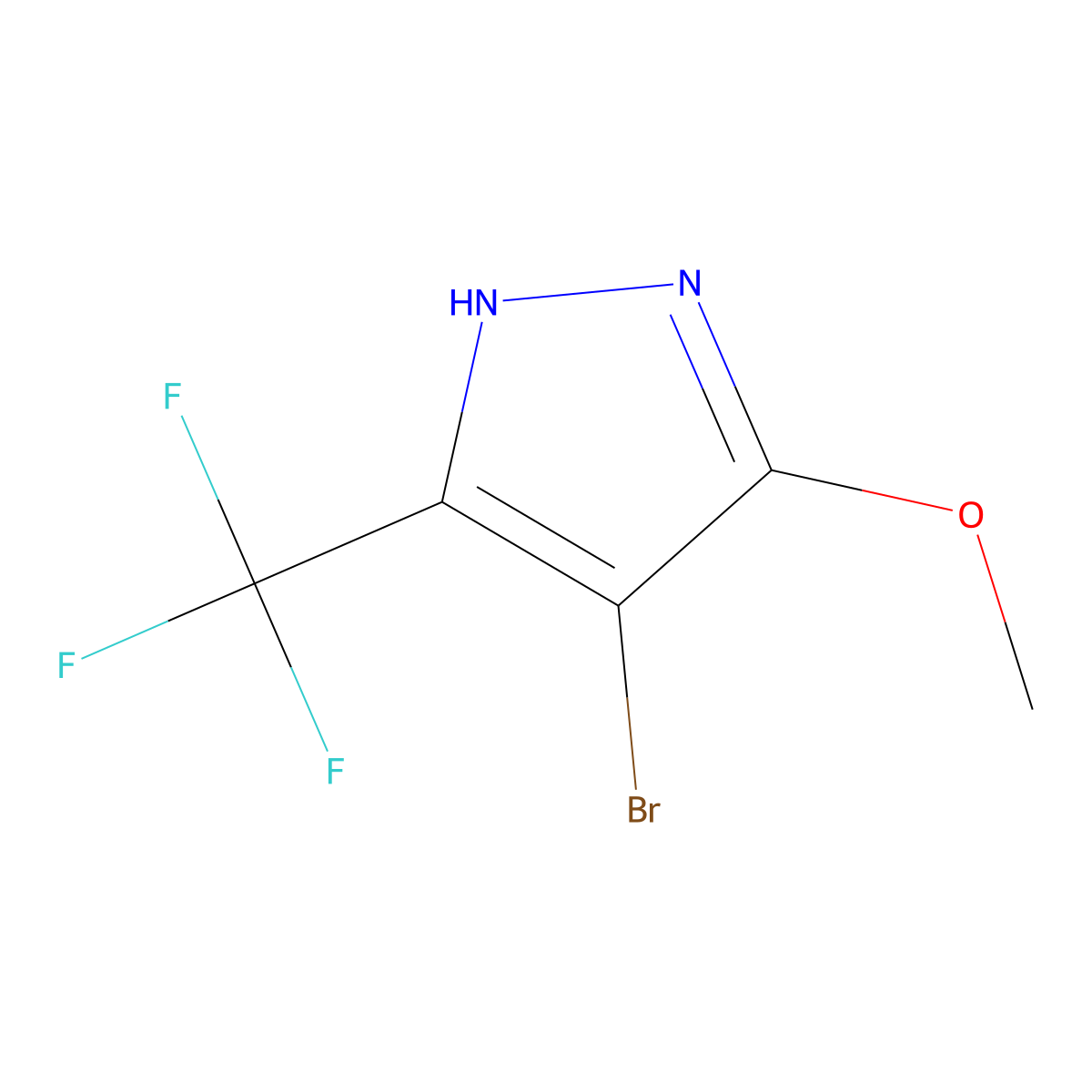 4-bromo-5-methoxy-3-(trifluoromethyl)-1H-pyrazole molecular structure, CAS 1373265-57-6