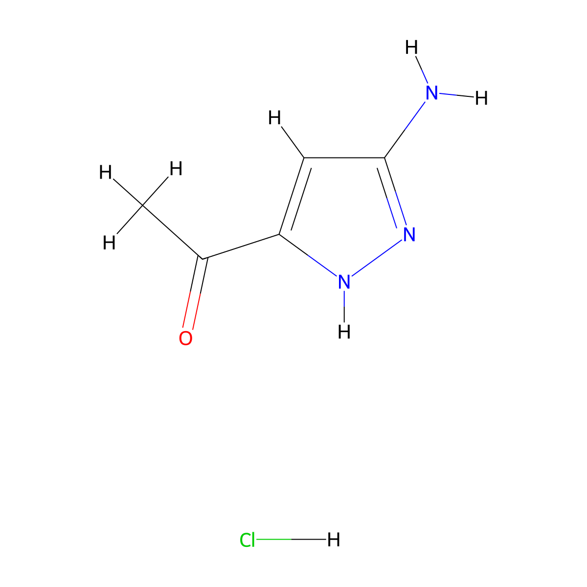 1-(3-Amino-1H-pyrazol-5-yl)ethanone hydrochloride molecular structure, CAS 1373267-26-5