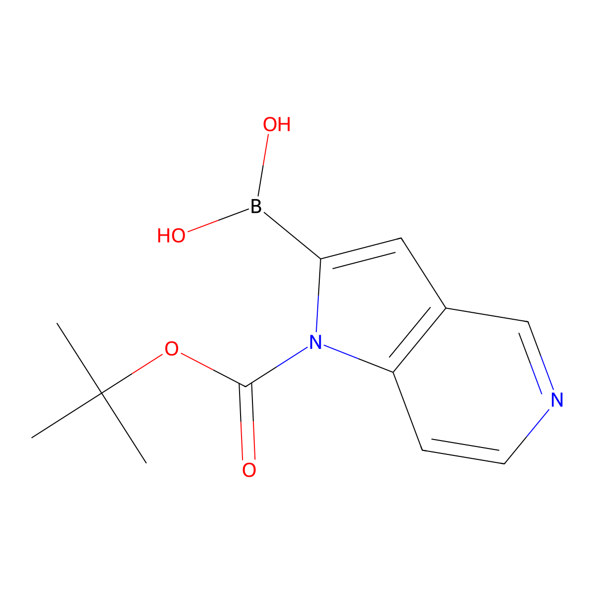 (1-(tert-Butoxycarbonyl)-1H-pyrrolo[3,2-c]pyridin-2-yl)boronic acid molecular structure, CAS 1373273-47-2