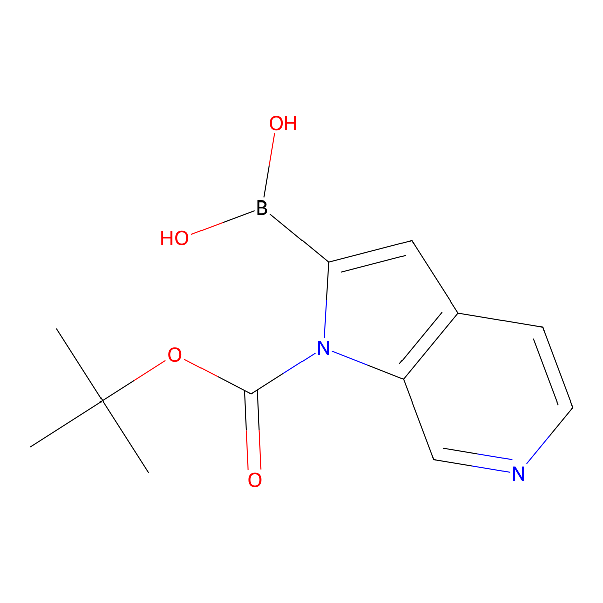 (1-Tert-butoxycarbonylpyrrolo[2,3-c]pyridin-2-yl)boronic acid molecular structure, CAS 1373273-48-3
