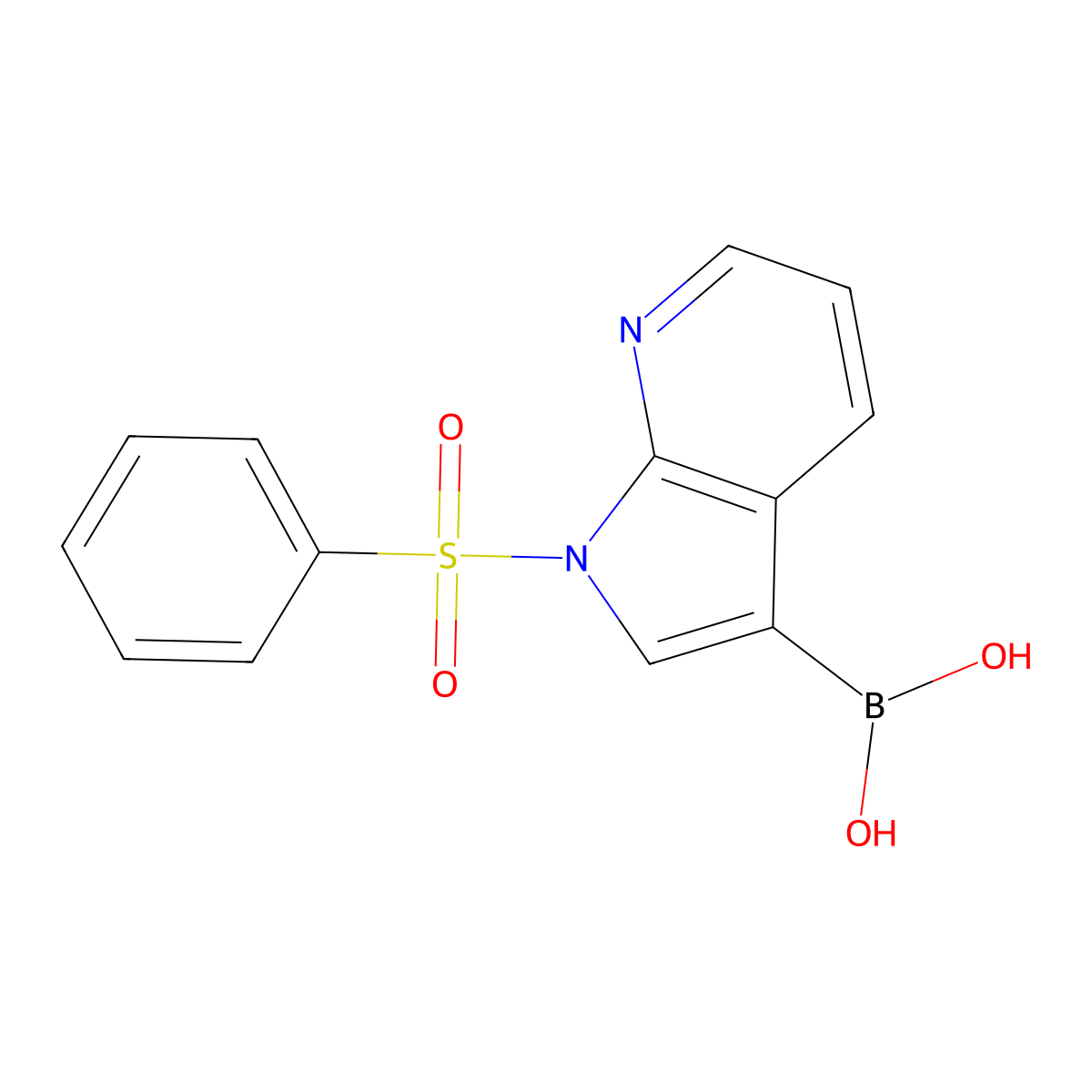 [1-(benzenesulfonyl)-1H-pyrrolo[2,3-b]pyridin-3-yl]boronic acid molecular structure, CAS 1373273-50-7