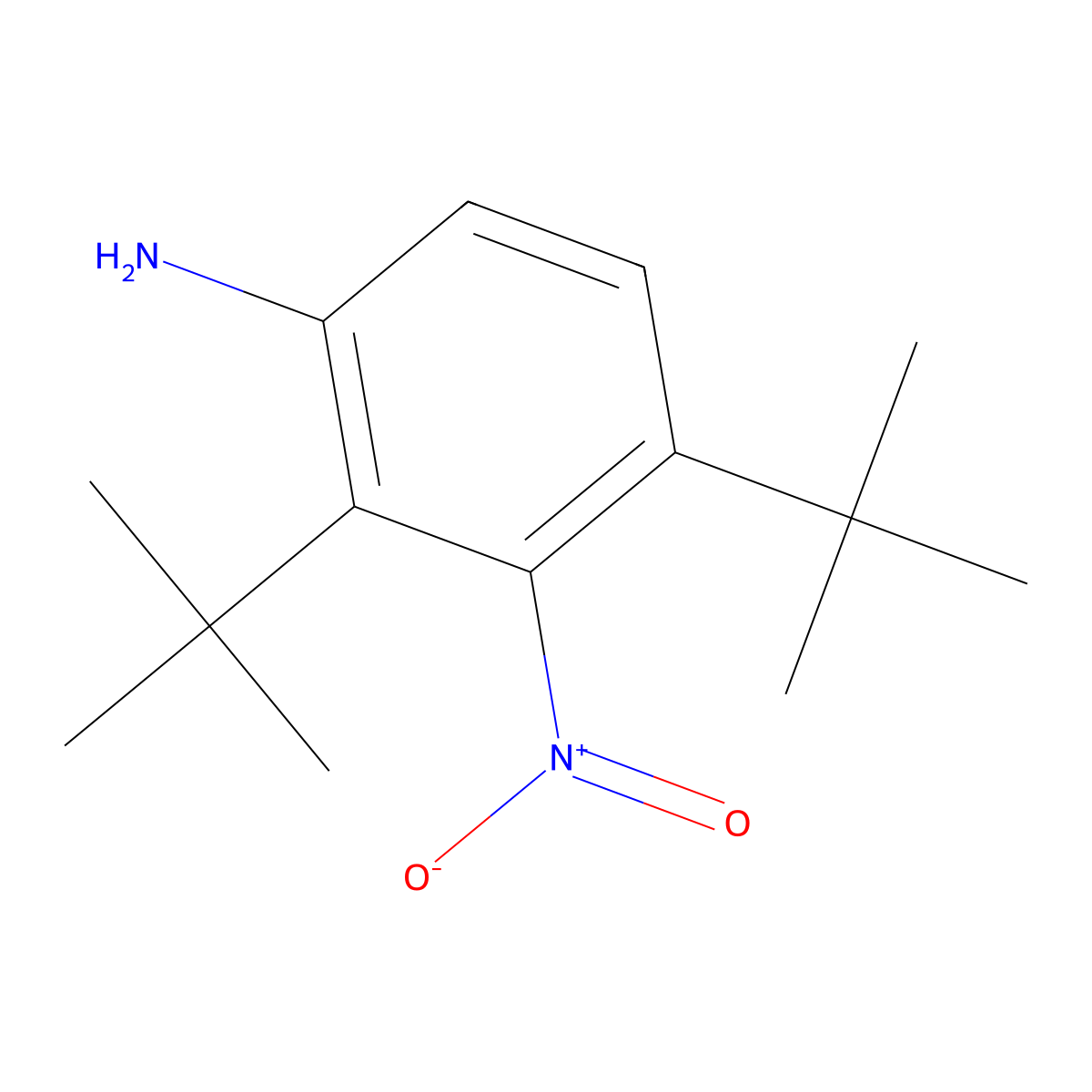 2,4-Ditert-butyl-3-nitroaniline molecular structure, CAS 13733-12-5