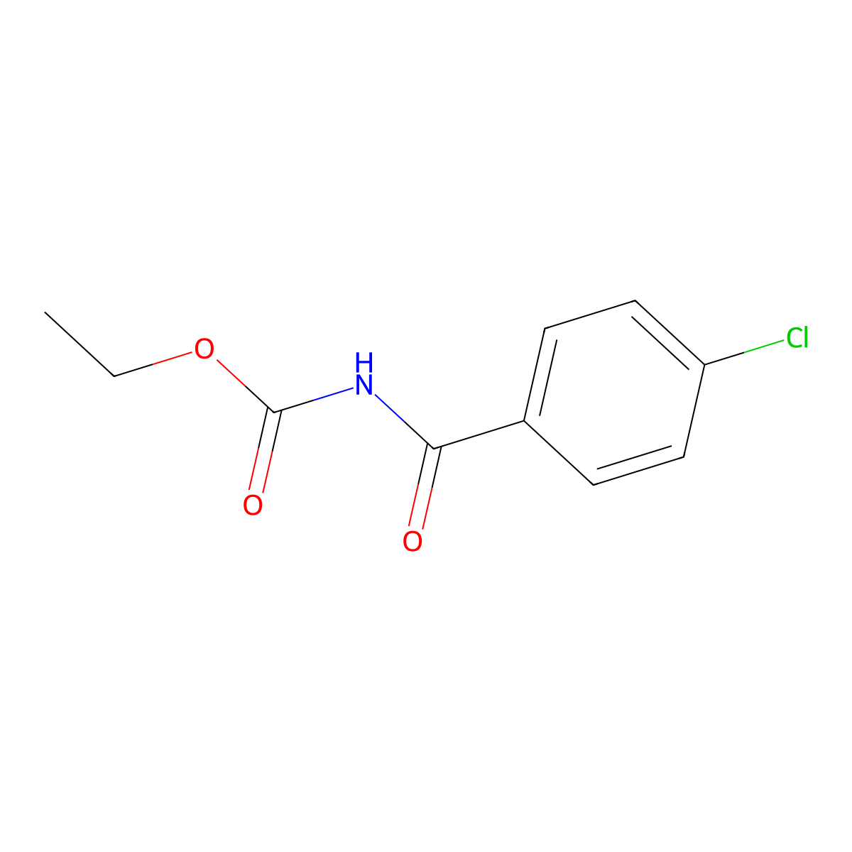 Ethyl 4-chlorobenzoylcarbamate molecular structure, CAS 13733-20-5