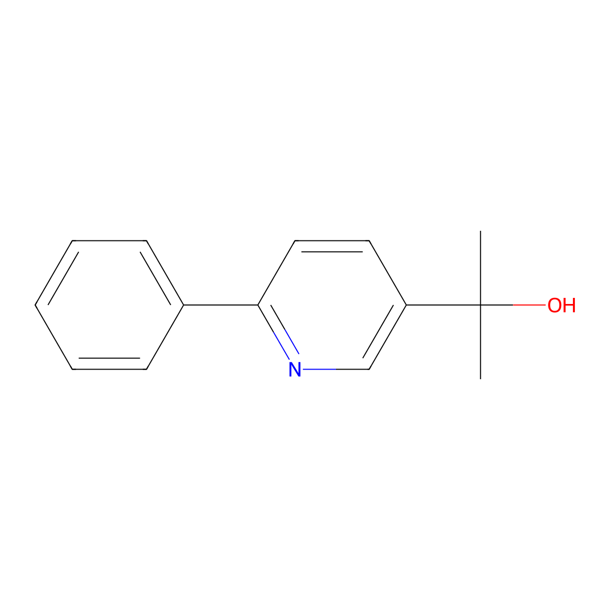 2-(6-Phenylpyridin-3-yl)propan-2-ol molecular structure, CAS 1373310-85-0