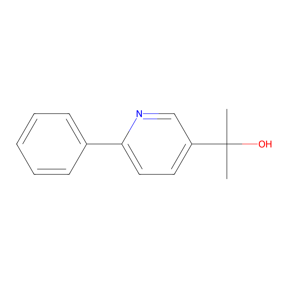 2-(6-Phenylpyridin-3-yl)propan-2-ol molecular structure, CAS 1373310-85-0