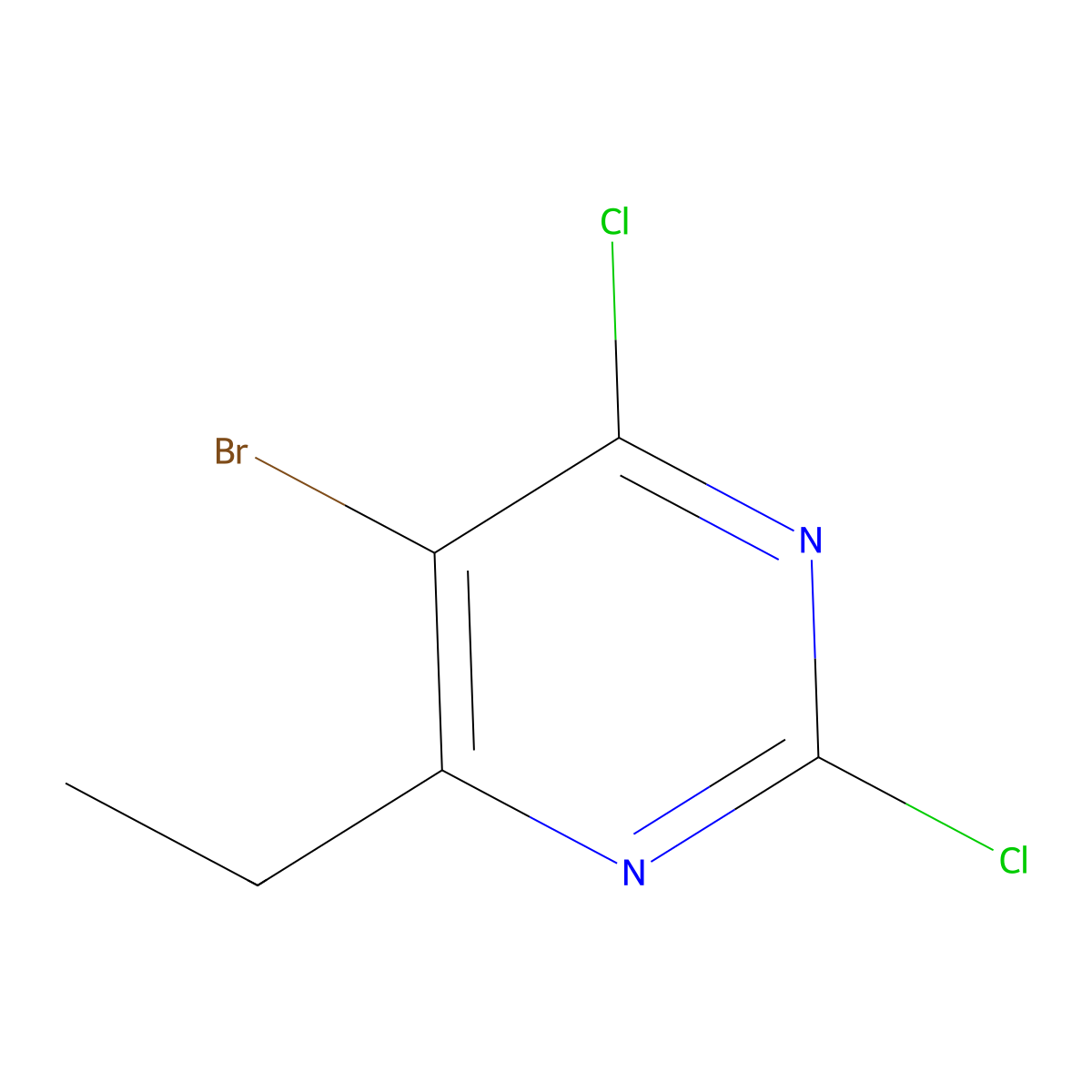 5-Bromo-2,4-dichloro-6-ethylpyrimidine molecular structure, CAS 1373331-48-6
