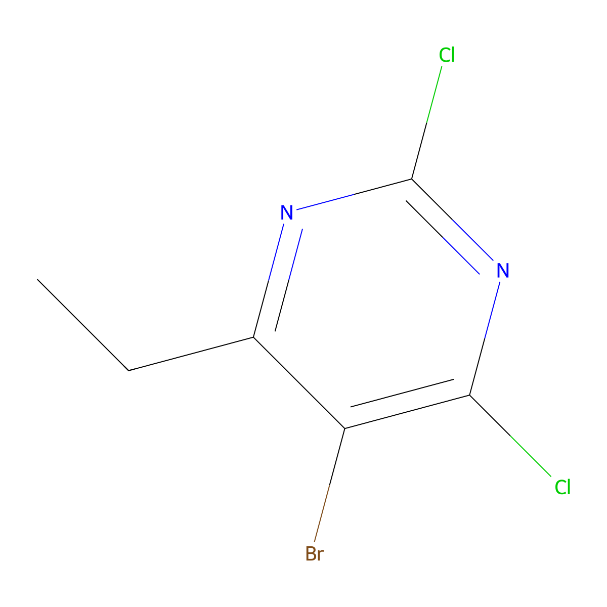 5-Bromo-2,4-dichloro-6-ethylpyrimidine molecular structure, CAS 1373331-48-6