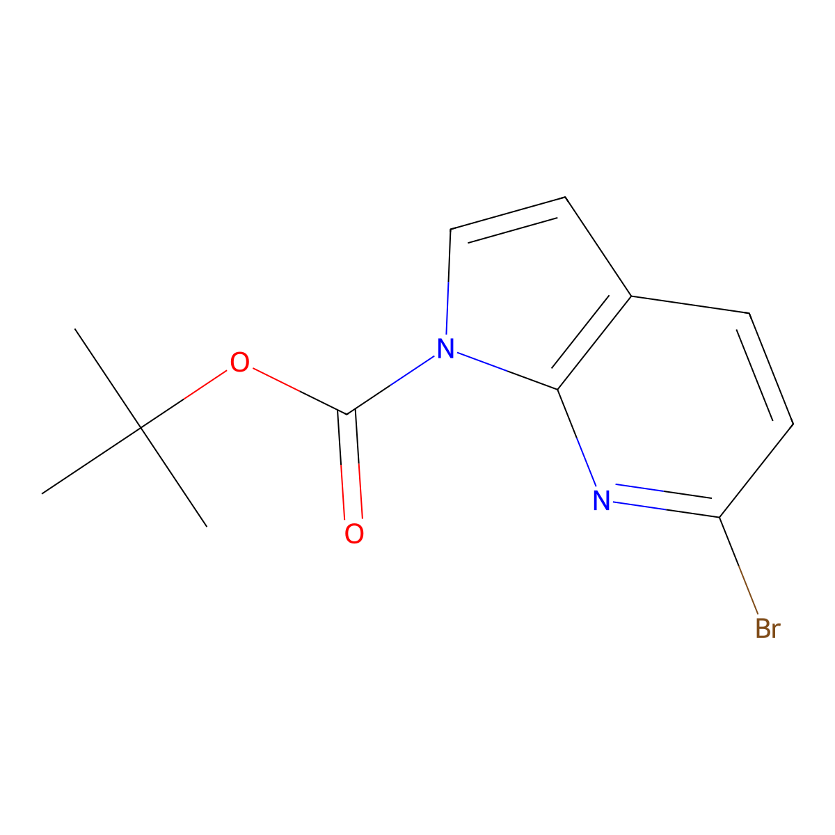 tert-butyl 6-bromo-1H-pyrrolo[2,3-b]pyridine-1-carboxylate molecular structure, CAS 1373337-84-8