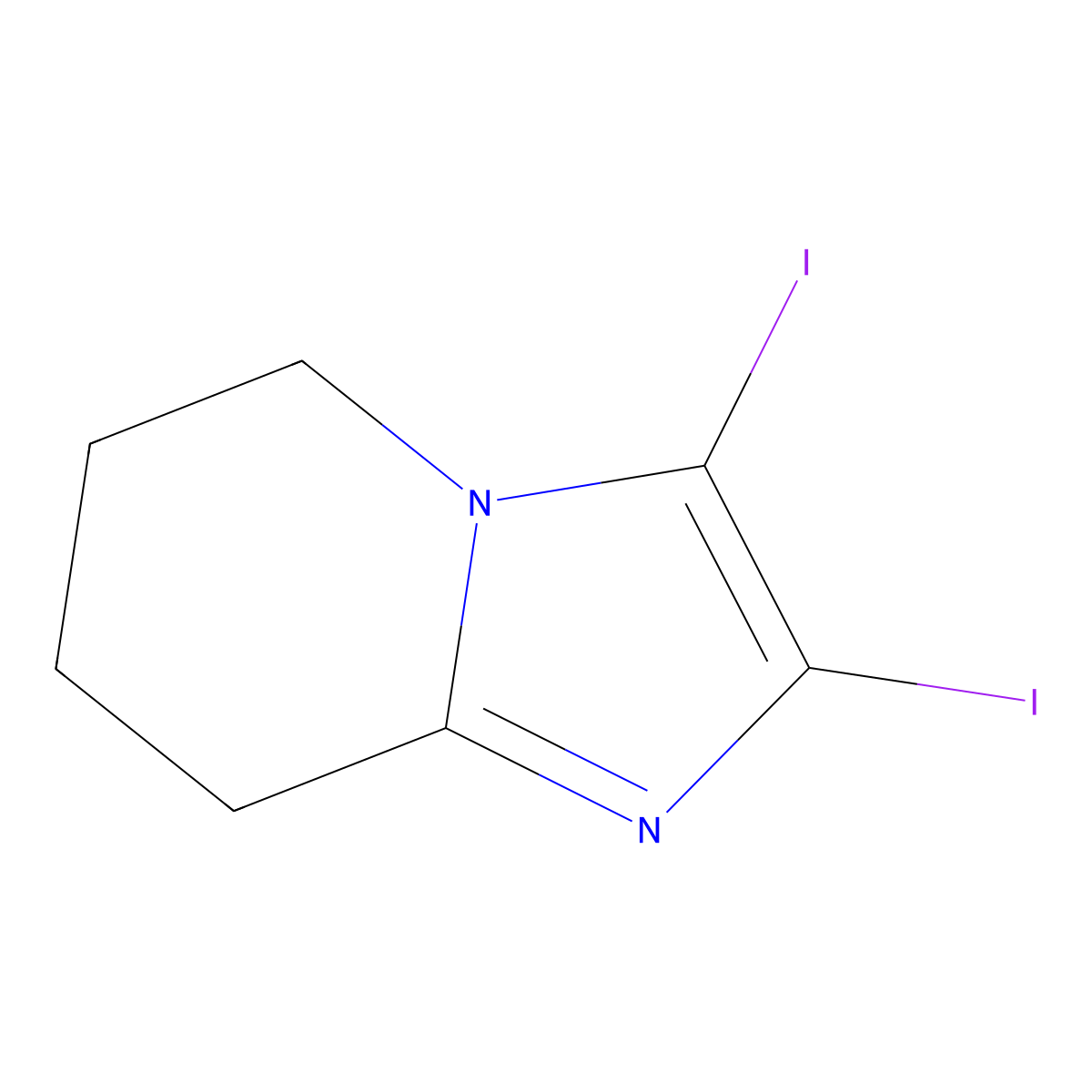 2,3-diiodo-5H,6H,7H,8H-imidazo[1,2-a]pyridine molecular structure, CAS 1373338-07-8