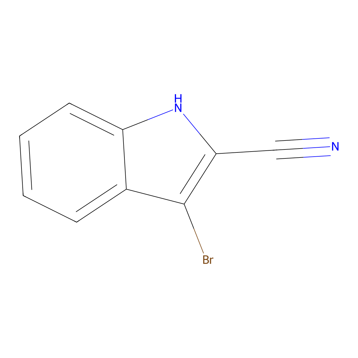 3-bromo-1H-indole-2-carbonitrile molecular structure, CAS 1373348-93-6