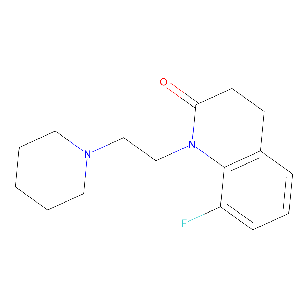 8-Fluoro-1-[2-(piperidin-1-yl)ethyl]-1,2,3,4-tetrahydroquinolin-2-one molecular structure, CAS 1373391-80-0