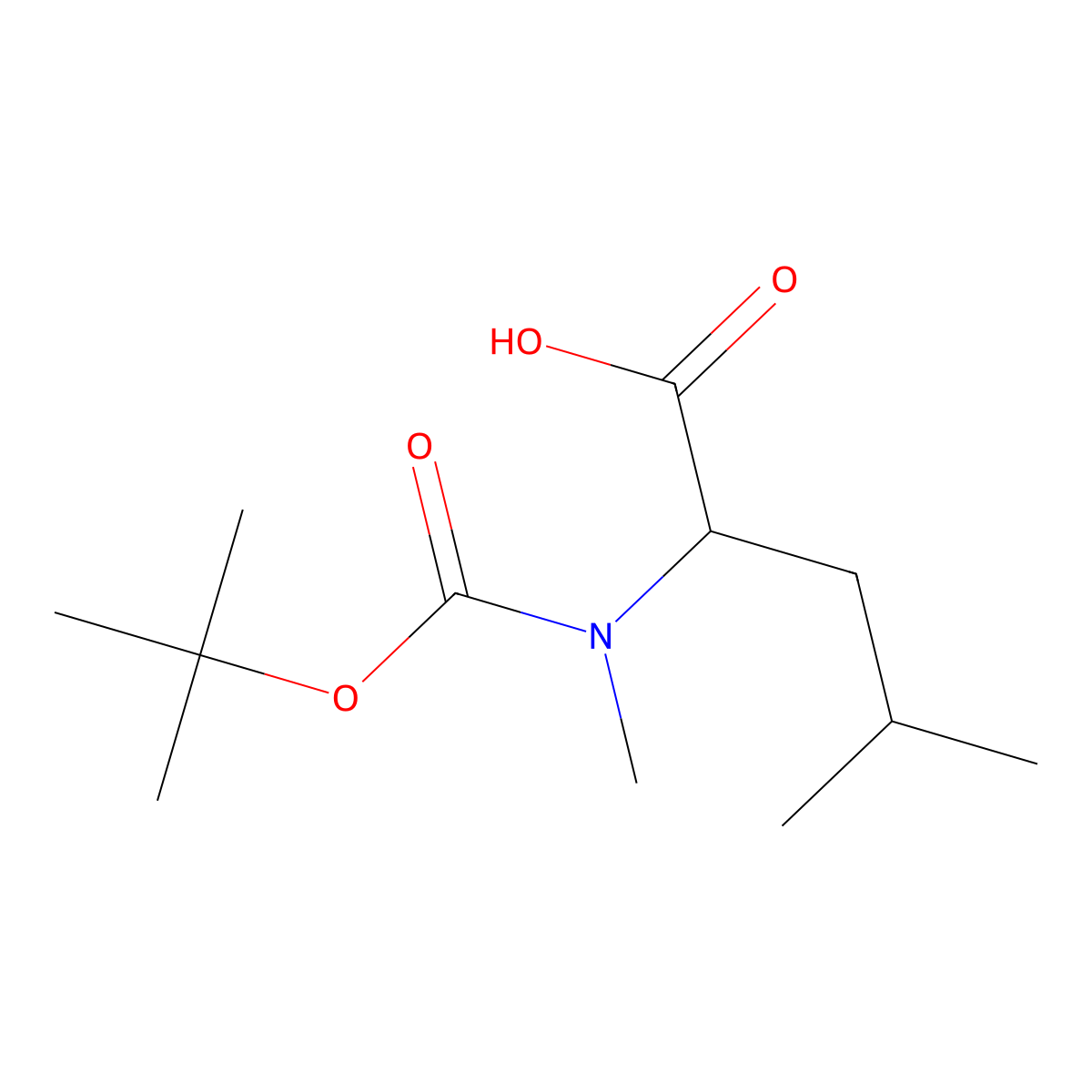 N-(tert-butoxycarbonyl)-N-methylleucine molecular structure, CAS 13734-32-2