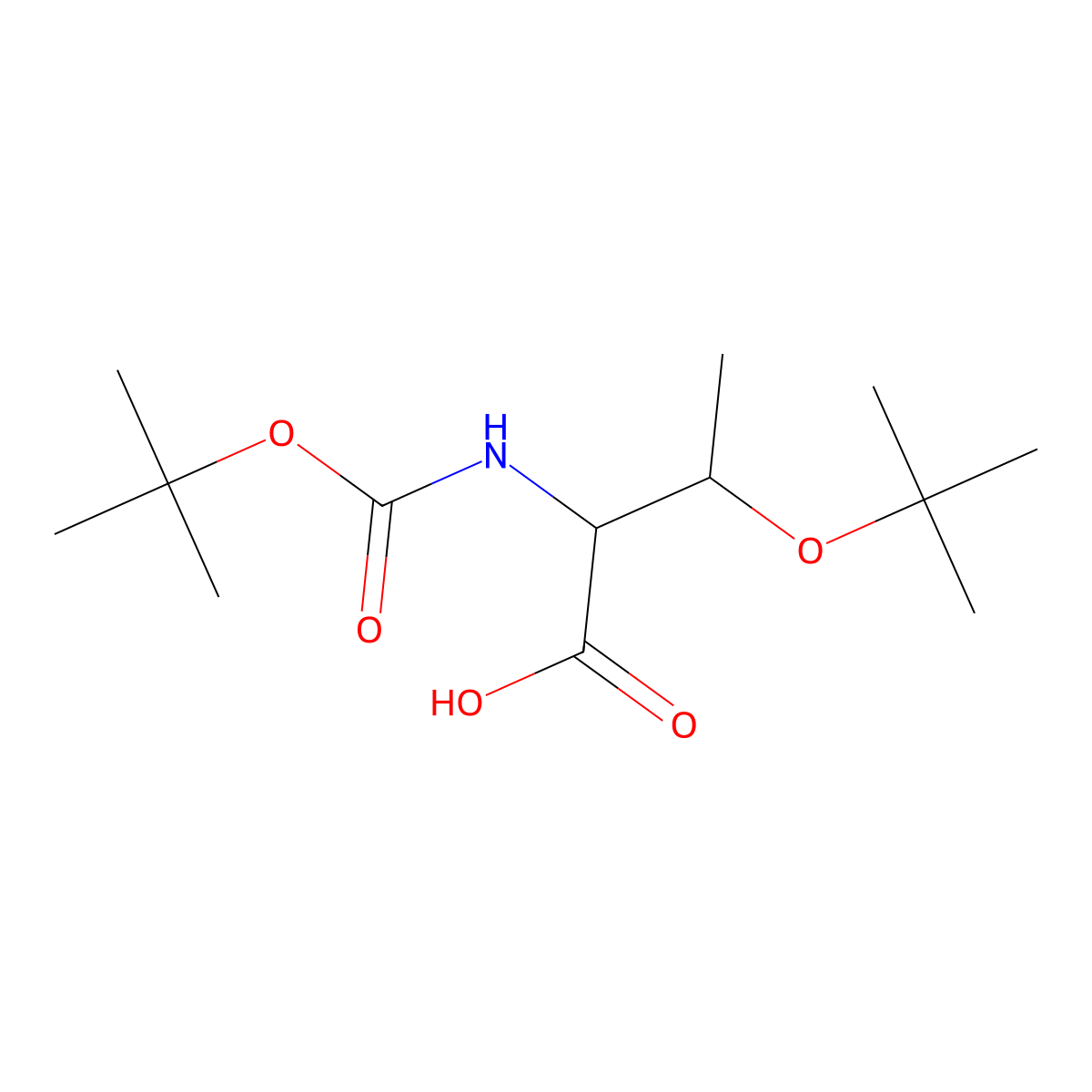 (2S,3R)-3-(tert-butoxy)-2-(((tert-butoxy)carbonyl)amino)butanoic acid molecular structure, CAS 13734-40-2