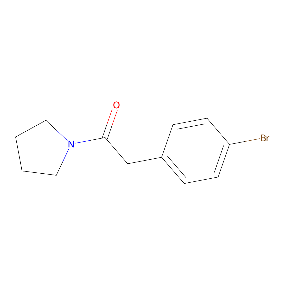 2-(4-Bromophenyl)-1-(pyrrolidin-1-yl)ethanone molecular structure, CAS 13734-66-2