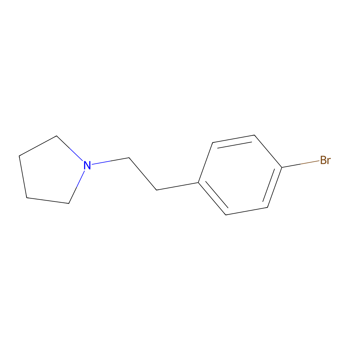 1-(4-Bromophenethyl)pyrrolidine molecular structure, CAS 13734-70-8