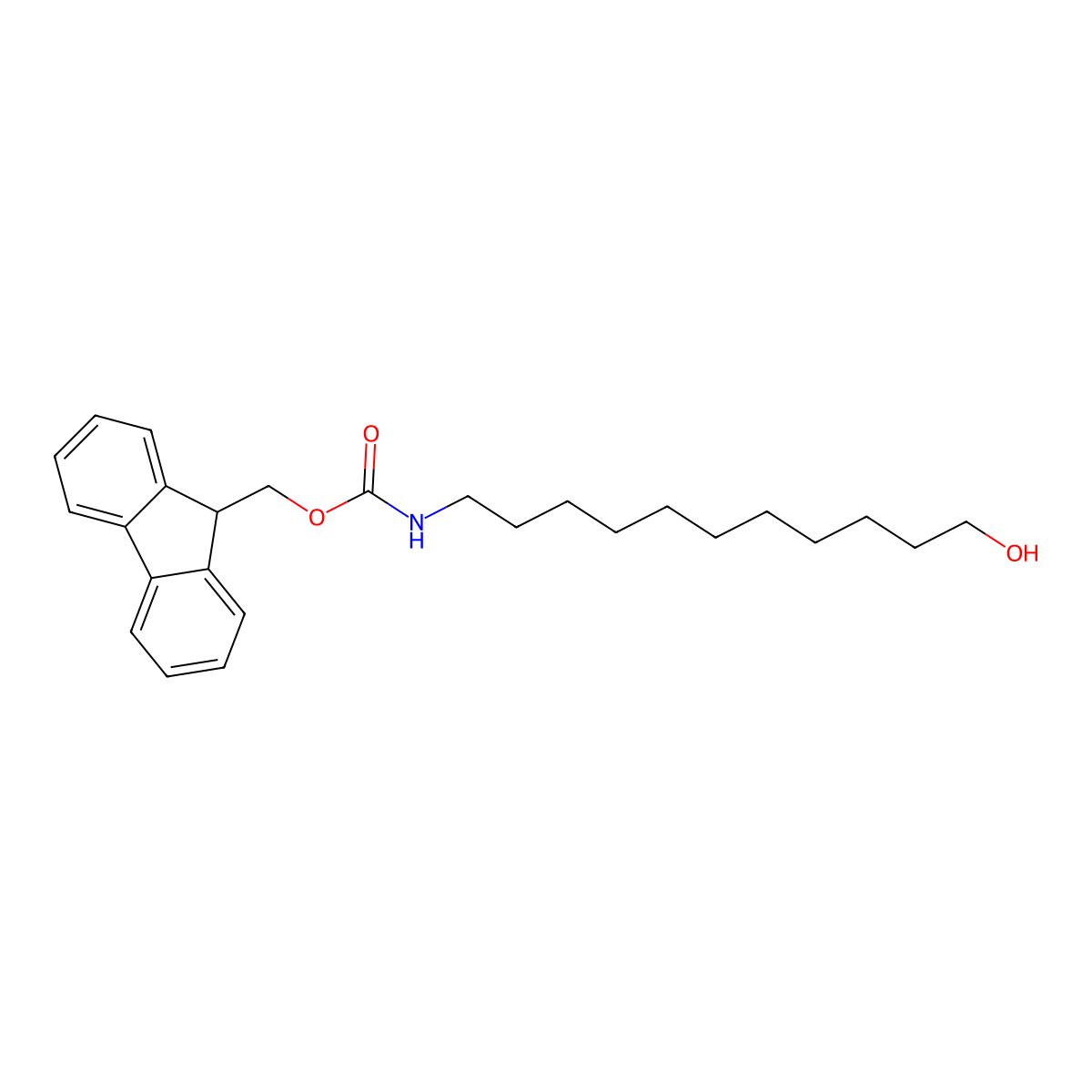 (9H-fluoren-9-yl)methyl N-(11-hydroxyundecyl)carbamate molecular structure, CAS 1373400-35-1
