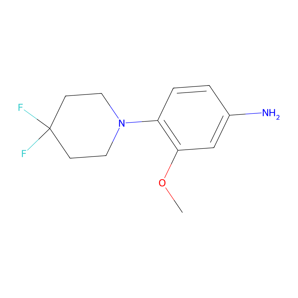 4-(4,4-Difluoropiperidin-1-yl)-3-methoxyaniline molecular structure, CAS 1373419-97-6