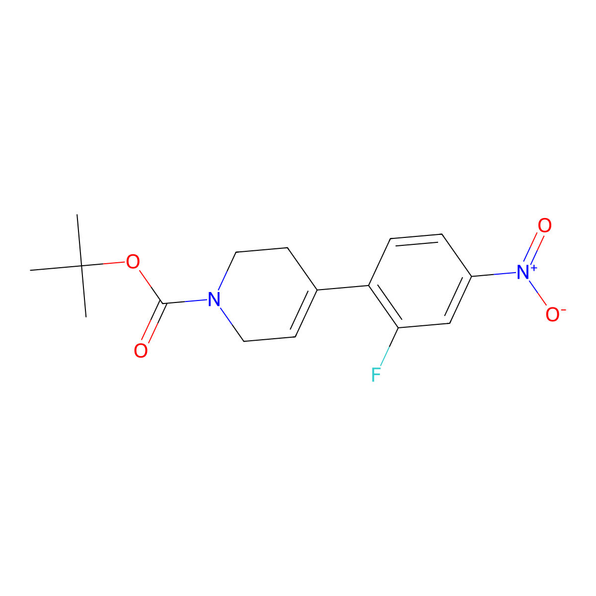 tert-butyl 4-(2-fluoro-4-nitrophenyl)-5,6-dihydropyridine-1(2H)-carboxylate molecular structure, CAS 1373420-25-7