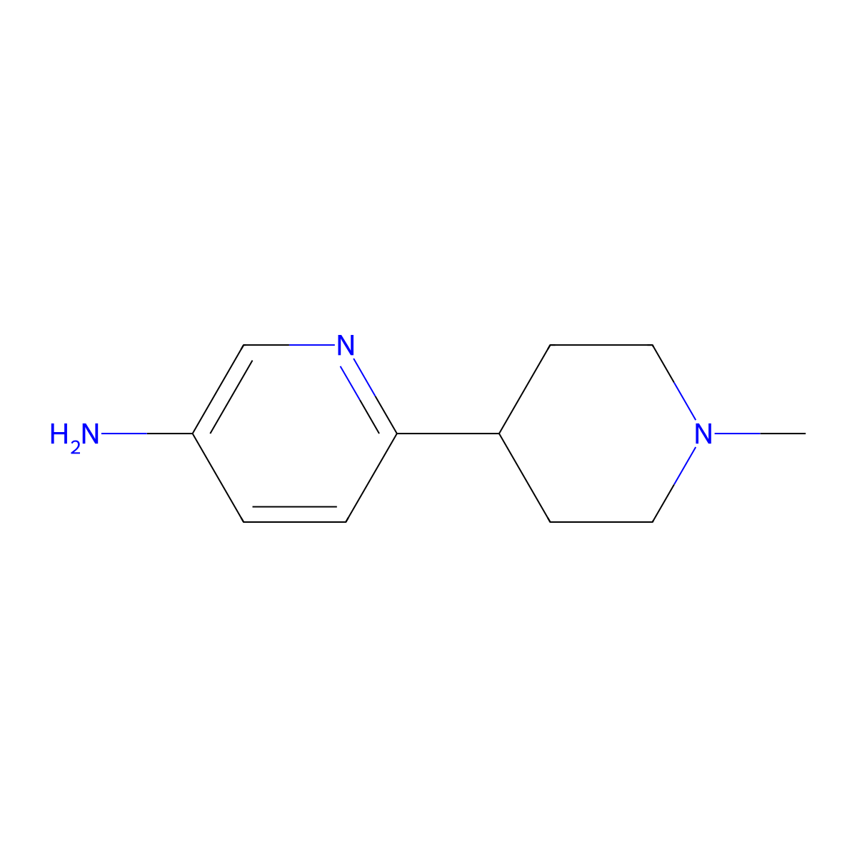 6-(1-Methyl-4-piperidyl)pyridin-3-amine molecular structure, CAS 1373421-18-1