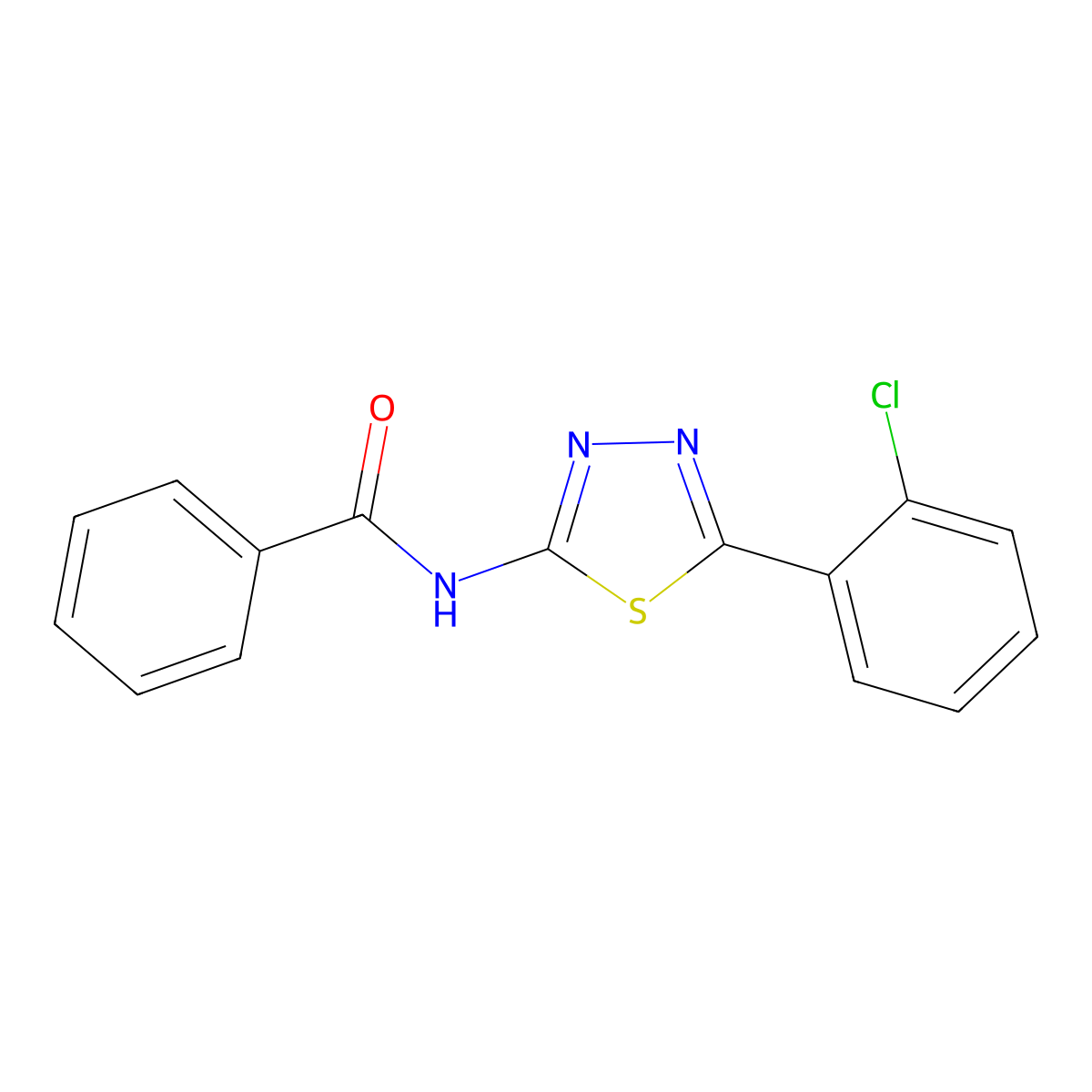 N-[5-(2-chlorophenyl)-1,3,4-thiadiazol-2-yl]benzamide molecular structure, CAS 137343-74-9