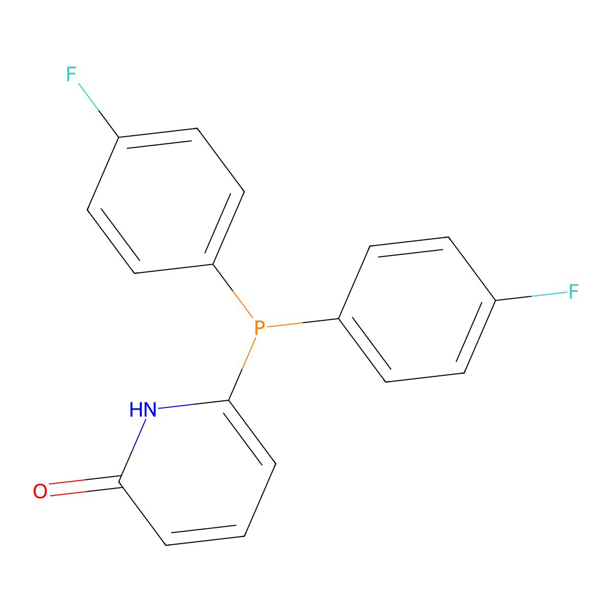 6-(Bis(4-fluorophenyl)phosphanyl)pyridin-2(1H)-one molecular structure, CAS 1373431-55-0