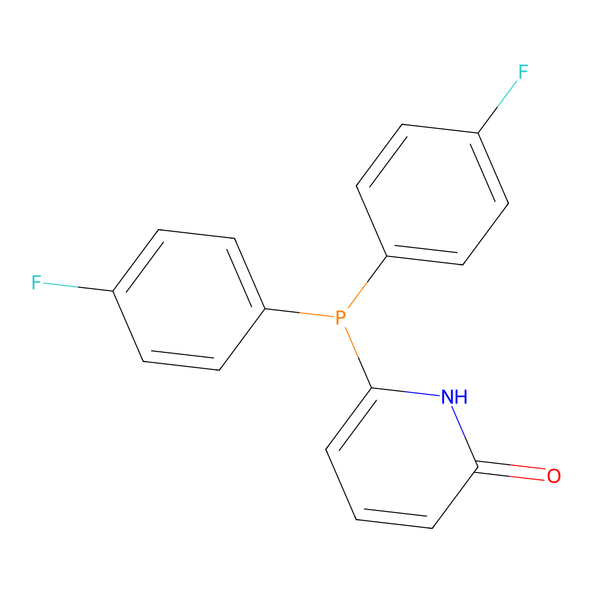 6-(Bis(4-fluorophenyl)phosphanyl)pyridin-2(1H)-one molecular structure, CAS 1373431-55-0