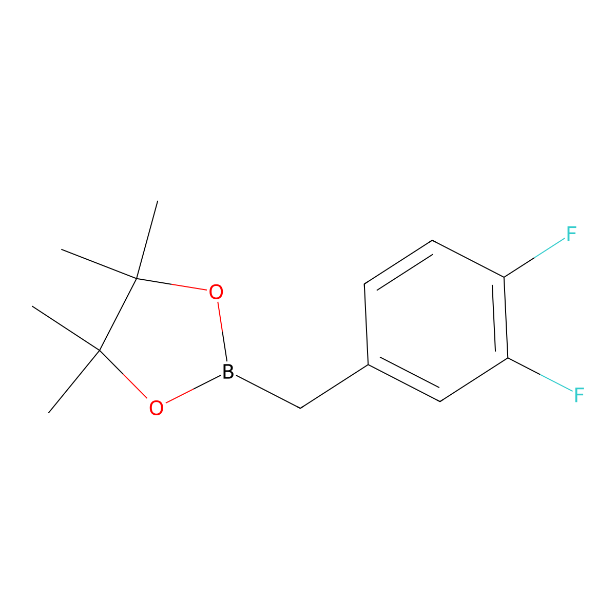 2-(3,4-Difluorobenzyl)-4,4,5,5-tetramethyl-1,3,2-dioxaborolane molecular structure, CAS 1373433-26-1