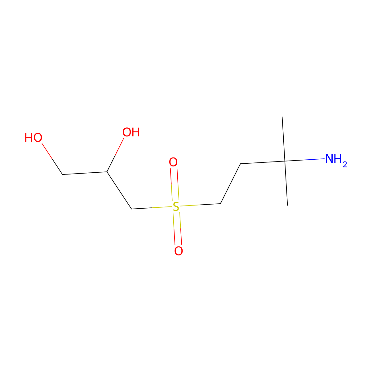 3-((3-Amino-3-methylbutyl)sulfonyl)propane-1,2-diol molecular structure, CAS 1373433-59-0